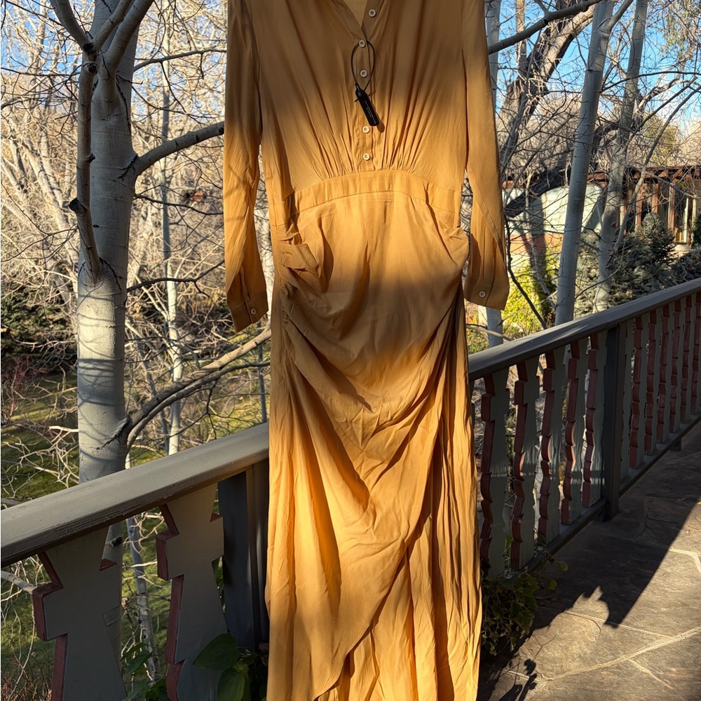 Gold Button-Up Dress - Picture 2 of 7